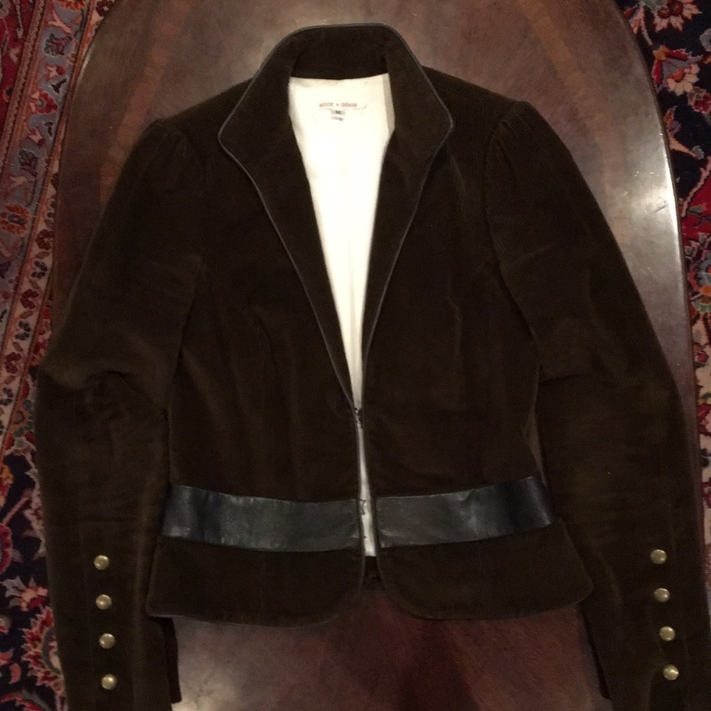 Alice and Olivia brown corduroy jacket
